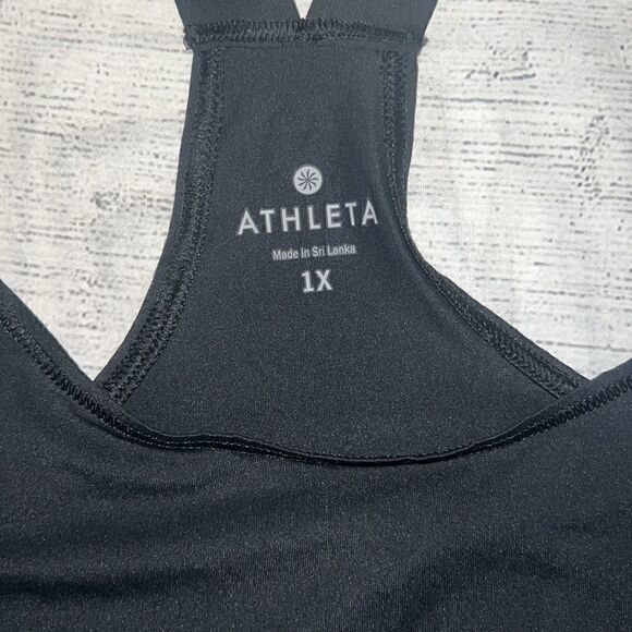 Athleta Rally Up Racerback Tank Top Black Sleeveless Athletic Athleisure sz 1X - Picture 6 of 7